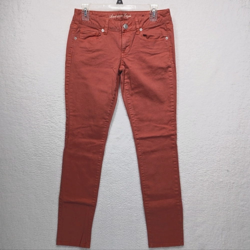 American Eagle 2012 Soft Orange Pink Stretch Skinny Jeans Size 4